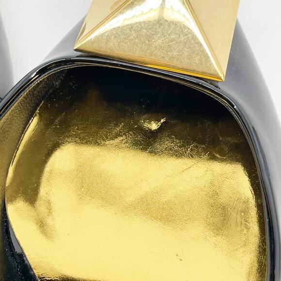 Valentino Garavani Black Patent Leather One Stud Pointed Toe Pump Heel EU 37 - Picture 9 of 14